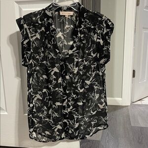 Philosophy Black and White Patterned Blouse